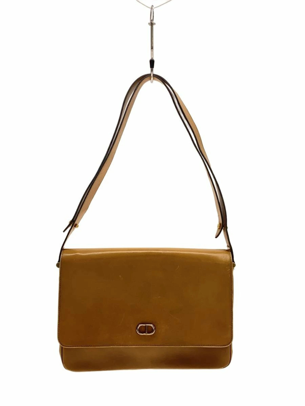 Christian Dior Shoulder Bag Leather Camel Brown